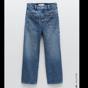 NWT Zara cropped wide leg jean size 6